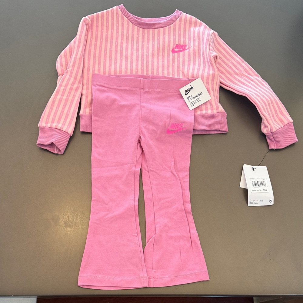 Nike Pink Striped Toddler Set